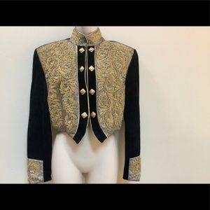 Vintage Michael Hoban North Beach Gold Black Suede Jacket 7/8